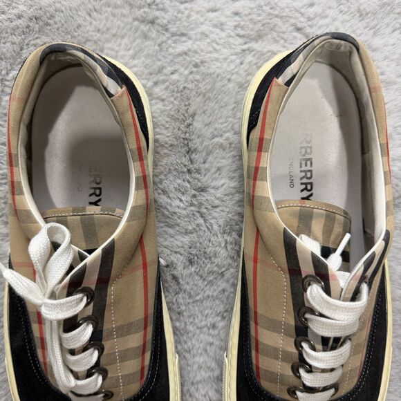 BURBERRY Sneakers In Vintage Check Cotton & Suede Sneakers Size 44 / US 11  AUTH main image 7